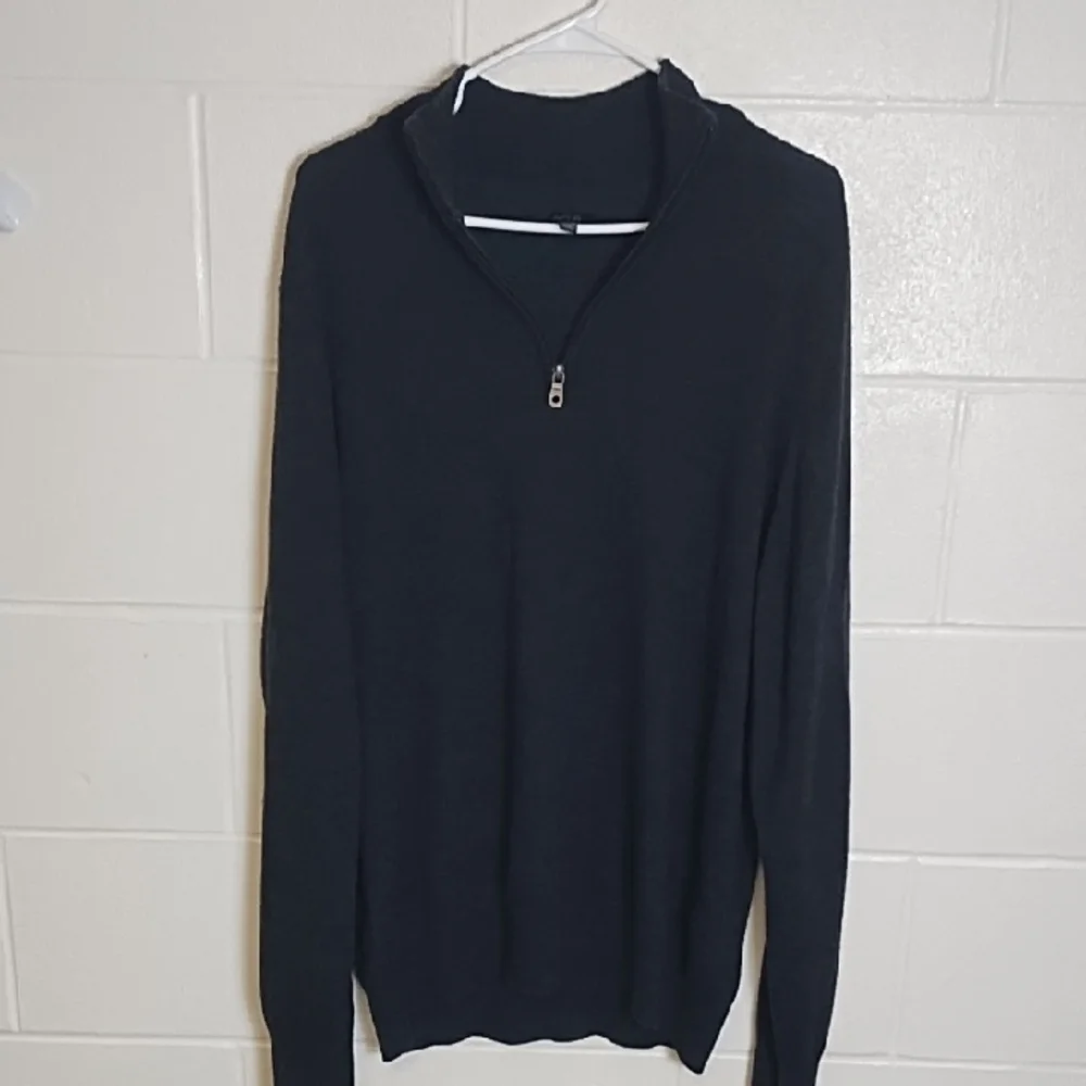 Charcoal Black 1/4 Zip-Up Light weight Sweater Tall